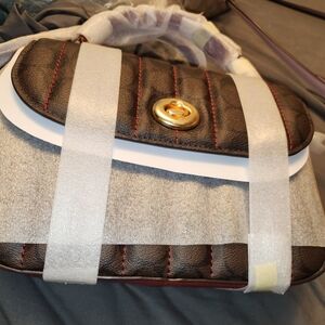 NWT Coach Marlie Red & Brown Tote